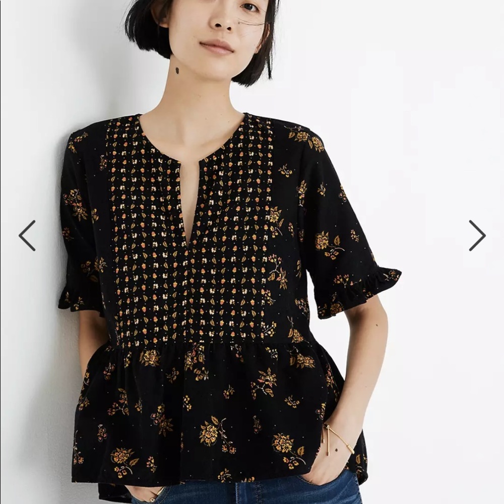 Madewell Corduroy Acorn Foulard Top size small